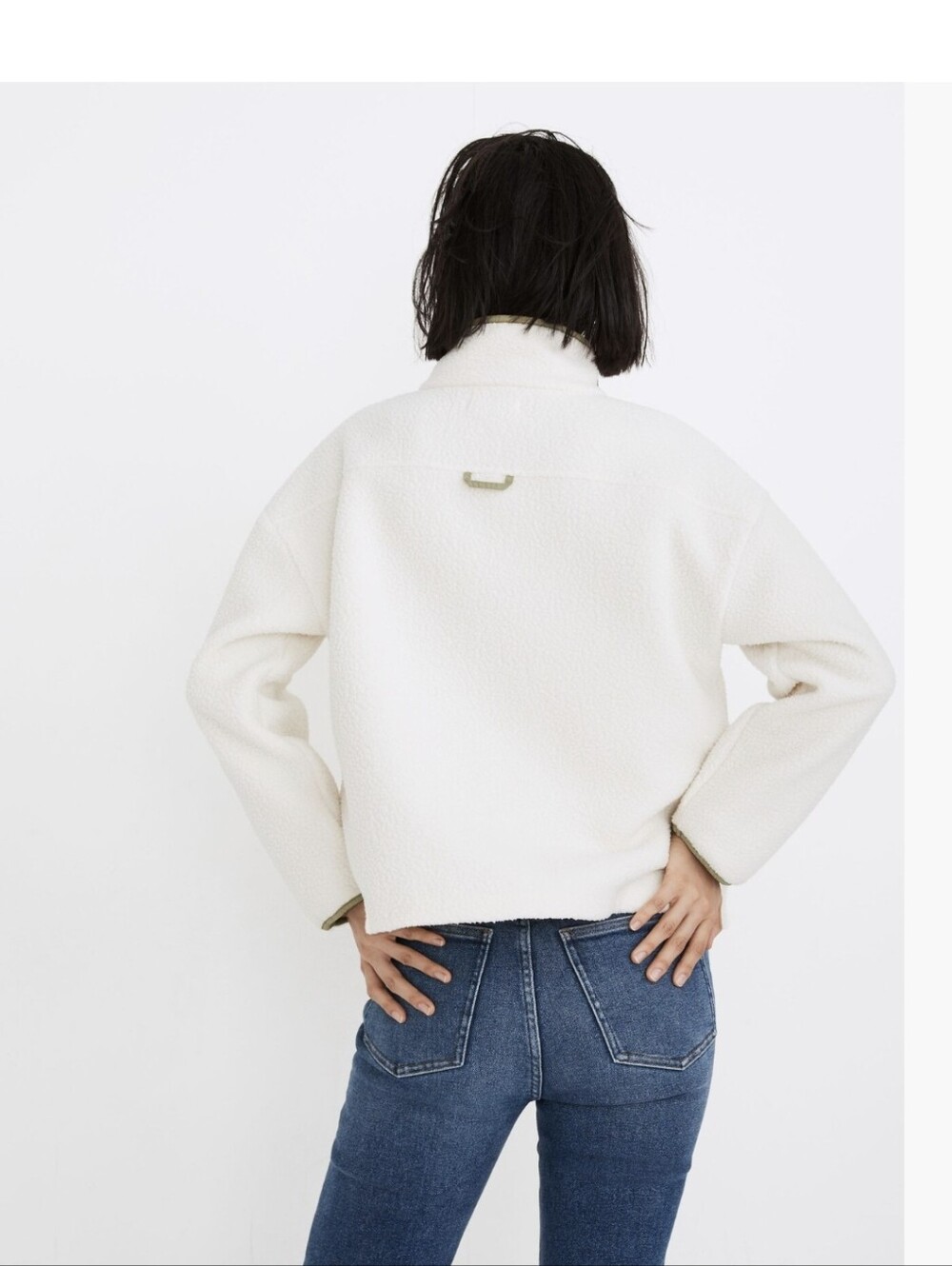 Madewell Cream Fleece Sherpa Pullover Jacket Sz.M - Picture 2 of 9